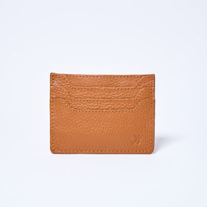 Honey Brown Celeste slim leather wallet handcrafted by Oda Nova with 6 card slots, sleek and minimalist design